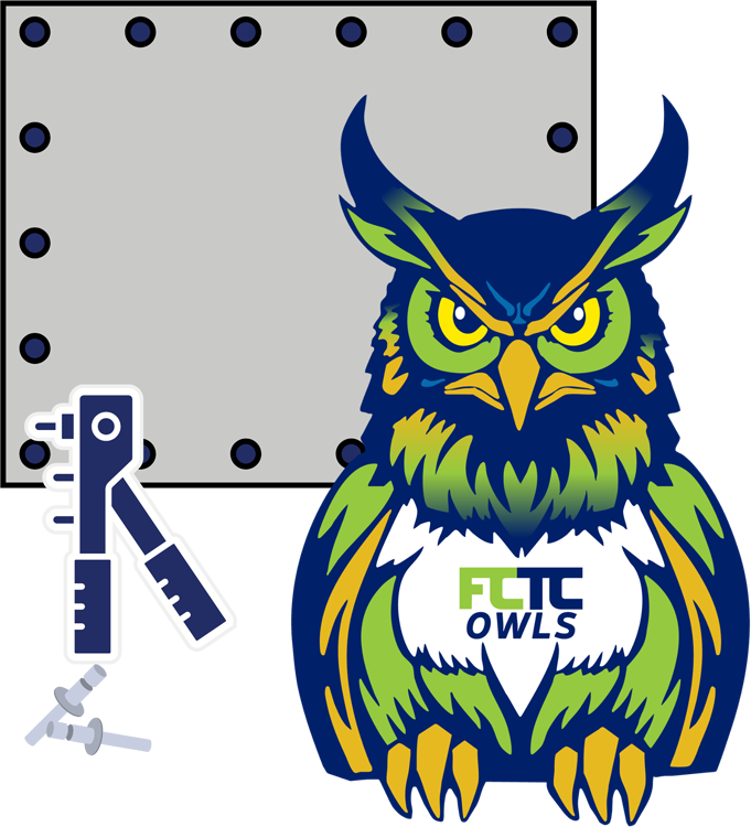 FCTC aircraft fabrication program owl graphic showing owl with tools